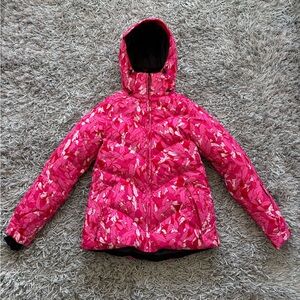 Peak Performance Jacket Down Ski Pink Print W JUN PR J Thermolite Sz Small❤️